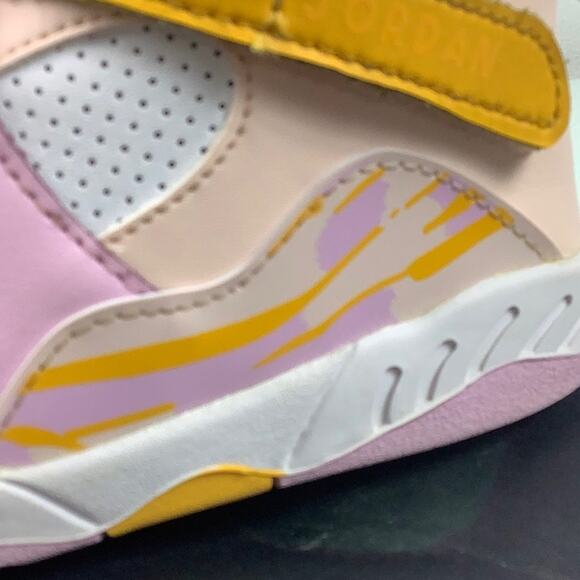 Jordan 8 Retro (TD) orange Pearl/LT Artic pink sneakers toddler size 10C EUC - Picture 5 of 16